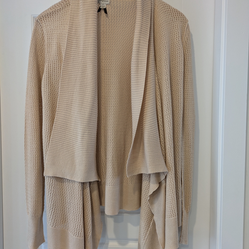 Women's Cream Open-Front Sweater